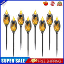 LED Solar Flame Torch Flickering Light Waterproof Lawn Path Decor (8pcs)