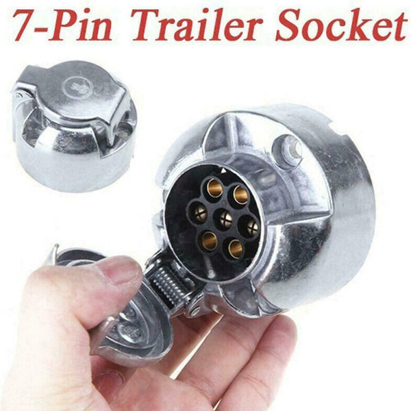 7 Pin Trailer Socket Aluminum Trailer Connector Adapter x 1 Towbar Plug D4N7