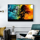 DIY Mosaic Rhinestone Painting Sun Moon Tree Full Round Drill Diamond Picture