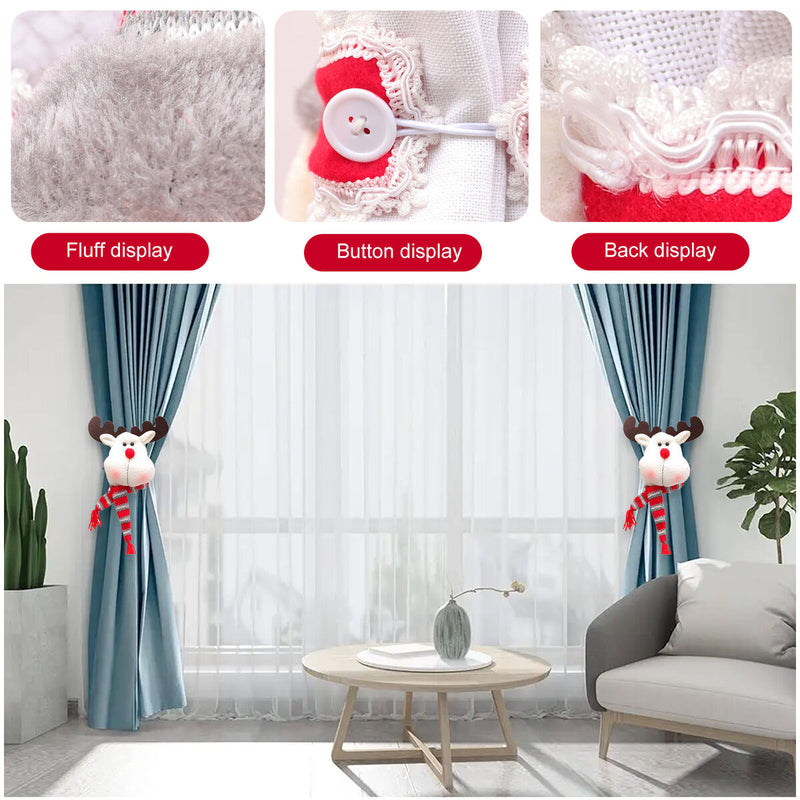 Portable Christmas Curtain Buckles Festival Ornament for Home Hotel Office Decor