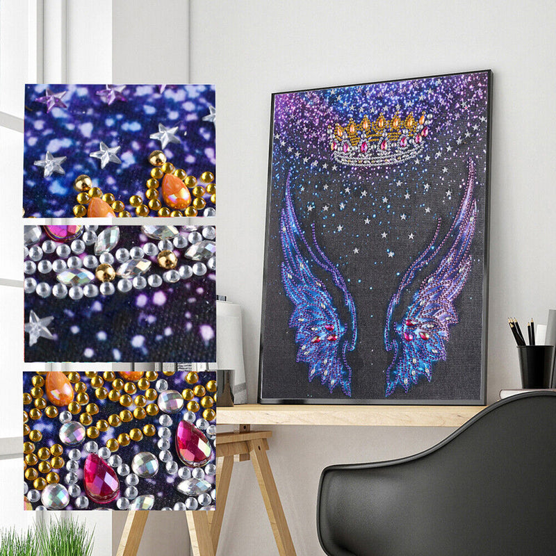 Partial Special Shape Drill Diamond Paint Angel Wing Mosaic Rhinestone Picture