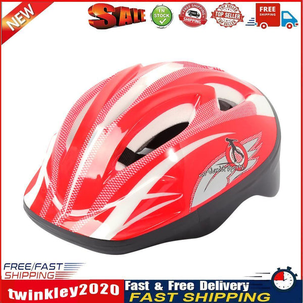 Childrens Riding Helmet Anti Drop Cartoon Sports Bicycle Helmet (Red) Newly