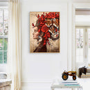 Fox Girl Oil Paint By Numbers Kits DIY Handpainted on Canvas Wall Pictures