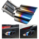 Dual Outlet Burnt Blue Stainless Steel Car Exhaust Tip Rolled Edge Muffler Newly