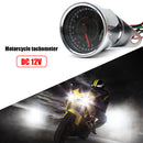 12V Analog Motorcycle Speedometer REV Counter RPM Gauge with Blue LED Backlight