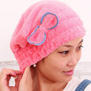 Microfiber Hair Turban Quickly Dry Hair Hat Wrapped Towel Bath Pink