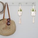 2X Hand-woven Flower Pot Cotton Rope Tassel Hanging Basket Net Pocket Gardening`