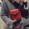 Rivet Stone Pattern Handbags Women Messenger Leather Shoulder Bag (Red)