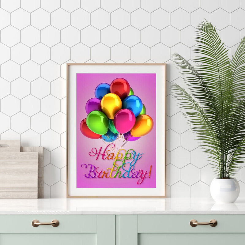 40x50cm Oil Paint By Numbers Birthday Balloon Frameless Picture DIY Painting