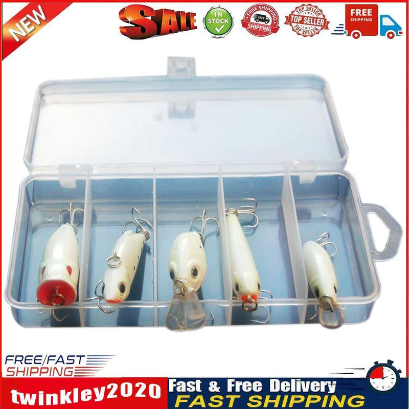 Night Fishing Bait Kit Luminous VIB Popper Crank Minnow Pencil Glow Lure  Newly