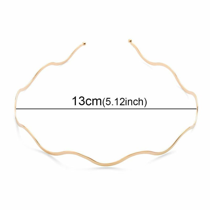 Elegant Geometric Wave Bending Metal Headdress Thin Headbands Hair Hoop