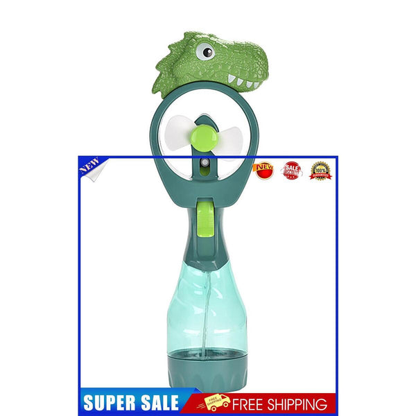 Handheld Spray Fan Comfortable Cool Mist Dinosaur Fan for Kids (Green)