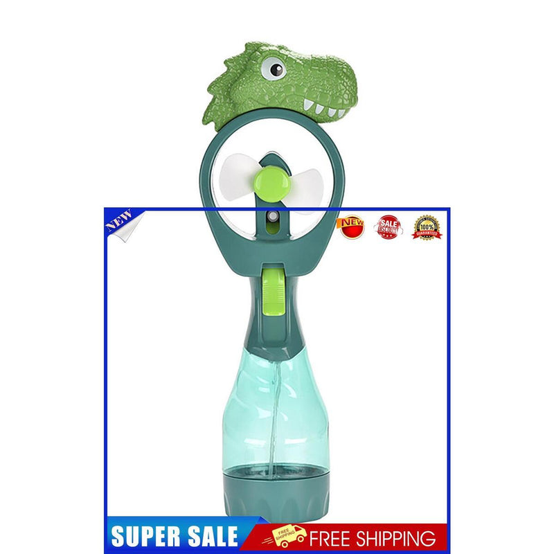 Handheld Spray Fan Comfortable Cool Mist Dinosaur Fan for Kids (Green)