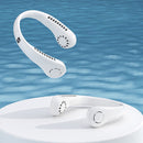 Bladeless Hanging Neck Fan Portable Mini Leafless Fans (White with Display)