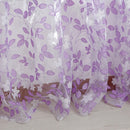 Chic Leaf Type Tulle Door Window Curtain Rural Leaf Design Curtain Purple