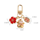 Car Key Chains Couple Gift Pendant Bag Ornaments Cartoon Keychains Lucky Cat