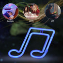 Note LED Neon Night Light Sign Wall Art Lamp for Xmas Home Party (Blue) Newly