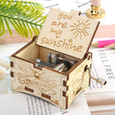 Retro Carved Wooden Manual Music Box Hand Cranked Birthday Gifts Home Ornaments