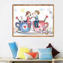 5D DIY Full Drill Diamond Painting Sweet Lovers Cup Cross Stitch Embroidery