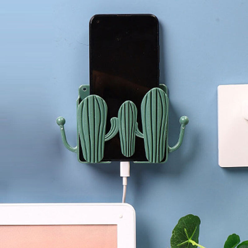 Punch Free Wall Storage Box Remote Control Phone Charging Holder (Green) Newly