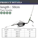 Carp Fishing Hair Rigs Sinker Cage Feeder Barbed Bait Holder Hook (50g)