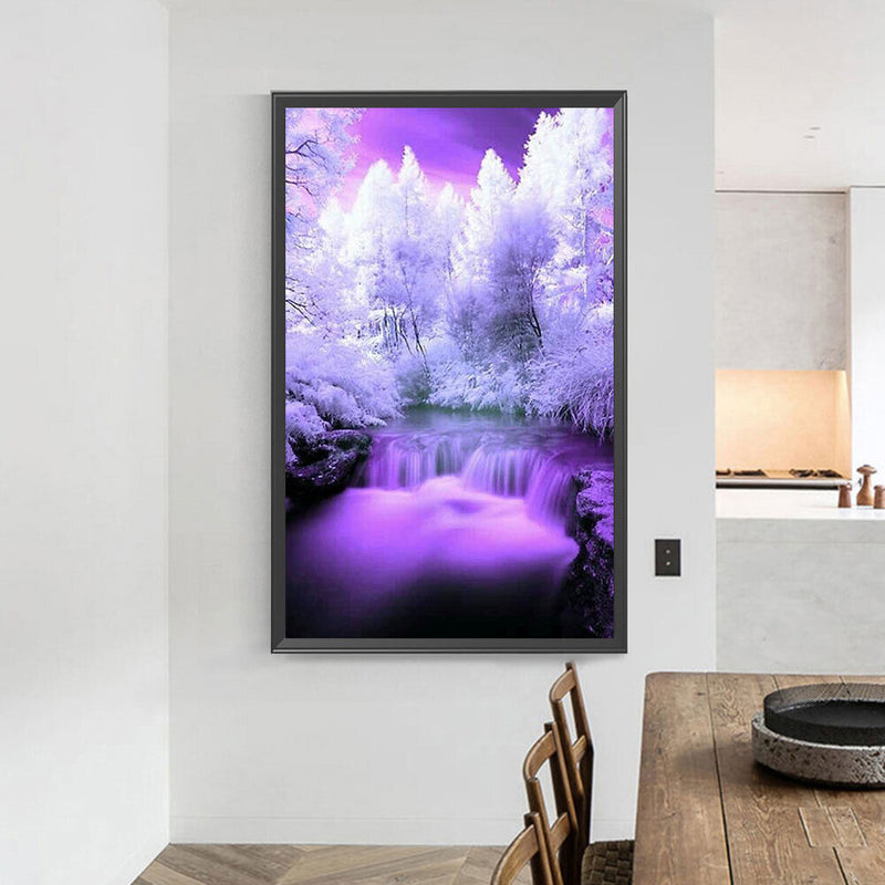 Rime Waterfall Landscape DIY Diamond Painting Full Round Drill 40x70cm (A2390)