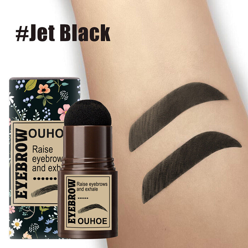 Waterproof EyeBrow Powder Stamp Brow Stencils Shaping Kit (Jet Black)