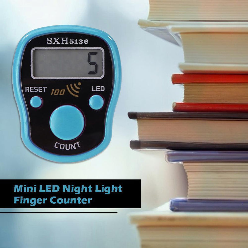 Mini Stitch Marker Row Finger Counter LCD Digital Hand Tally (Dark Blue)