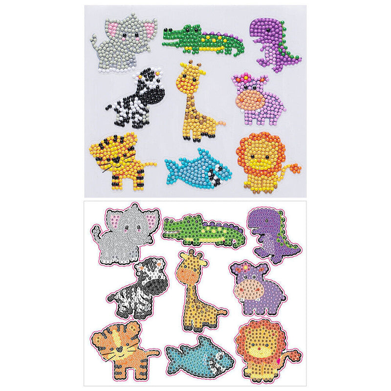9x Kids Full Drill DIY Diamond Painting Stickers Animal Phone Cup Decals Newly
