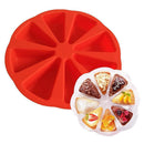 8 Grids Silicone Fondant Cake Molds Kitchen Pizza Plate Bakeware (Red) Newly