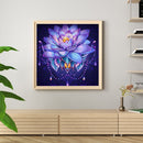 11CT Full Embroidery DIY Purple Lotus Stamped Cross Stitch Art Needlework K