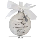Memorial My Heart in Heaven Christmas Pendant Mom Dad Ball Feather Tree Ornament
