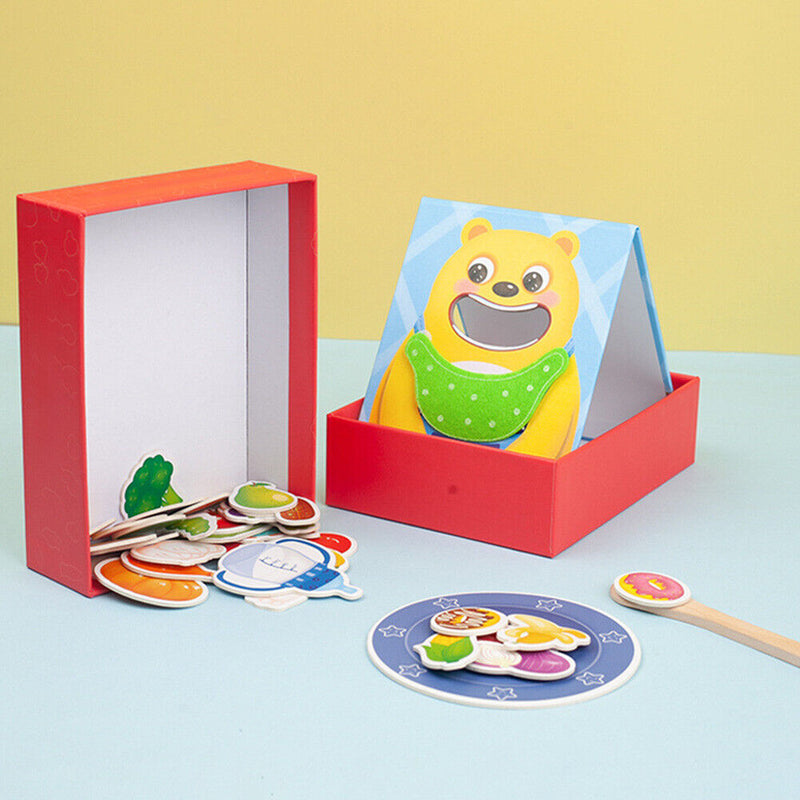 Hungry Bear Feeding Table Game Pretend Play Chopsticks Spoons Training Toys