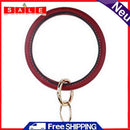Simple Leather Keychains Cuff Bracelet Pendant Women Men Car Backpack Keyring