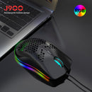 USB Lightweight Gaming Mouse RGB Backlit 6400DPI Honeycomb Shell Mice for PC
