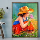 Diamond Painting 5D DIY Picking Flower Kids Full Round Drill Rhinestone Kit