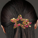 Rhinestone Flower Hair Clip Elegant Star Barrette Sweet Headwear Hairpins Gifts