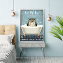5D DIY Wacky Bathroom Owl Full Round Drill Diamond Painting Kit Artwork (2)