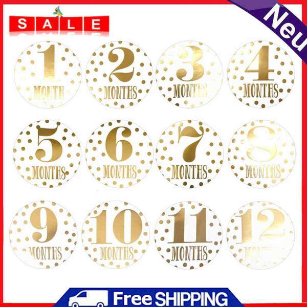Newborn Baby Monthly Stickers Pregnant Women 1-12 Milestone Memory Photo Props