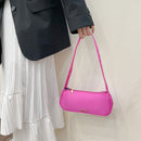 Fashion Solid Color Handbag Nylon Women Casual Totes Portable Lady Shoulder Bags