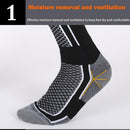 2pcs Winter Warm Thickened Ski Socks Outdoor Stockings (Men Gray Black)