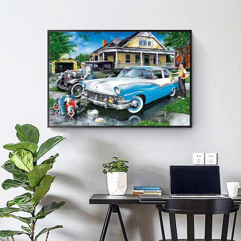 5D Full Round Drill Diamond Painting Kit Outdoor Vehicle Art Decor for Adults