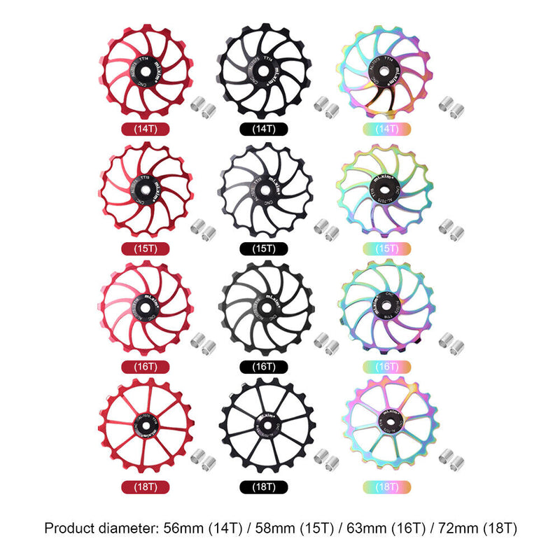Mi Xim Mountain Bike Rear Derailleur Bearing Pulley Guide Wheel (Black 16T)
