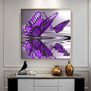 5D DIY Rhinestone Purple Butterfly Picture Full Round Drill Diamond Painting Kit