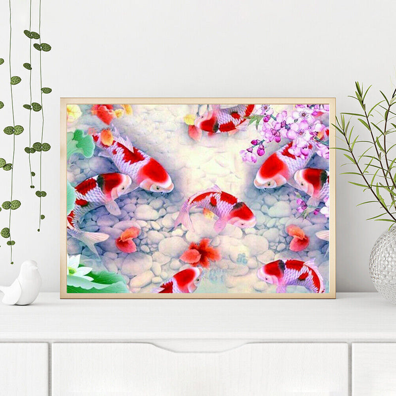 Frameless Oil Paint By Numbers Kit DIY Acrylic Beautiful Fish Handmade Craft