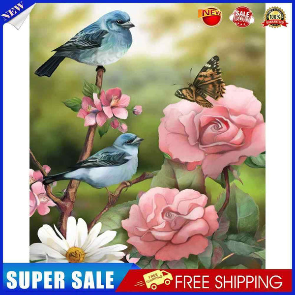 #A Bird on Branch Oil Paint By Numbers Kit DIY Frameless Drawing Picture for A