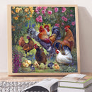 40x40cm Diamond Painting Kits Full Round Garden Chickens DIY Room Art Home De