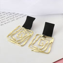 Girls Gift Dangle Drop Metal Maze Geometric Spiral Earrings Hanging Earrings