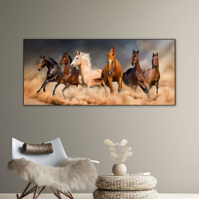 Galloping Horses Oil Paint By Numbers Kits Canvas Picture Wall Art DIY Craft Set