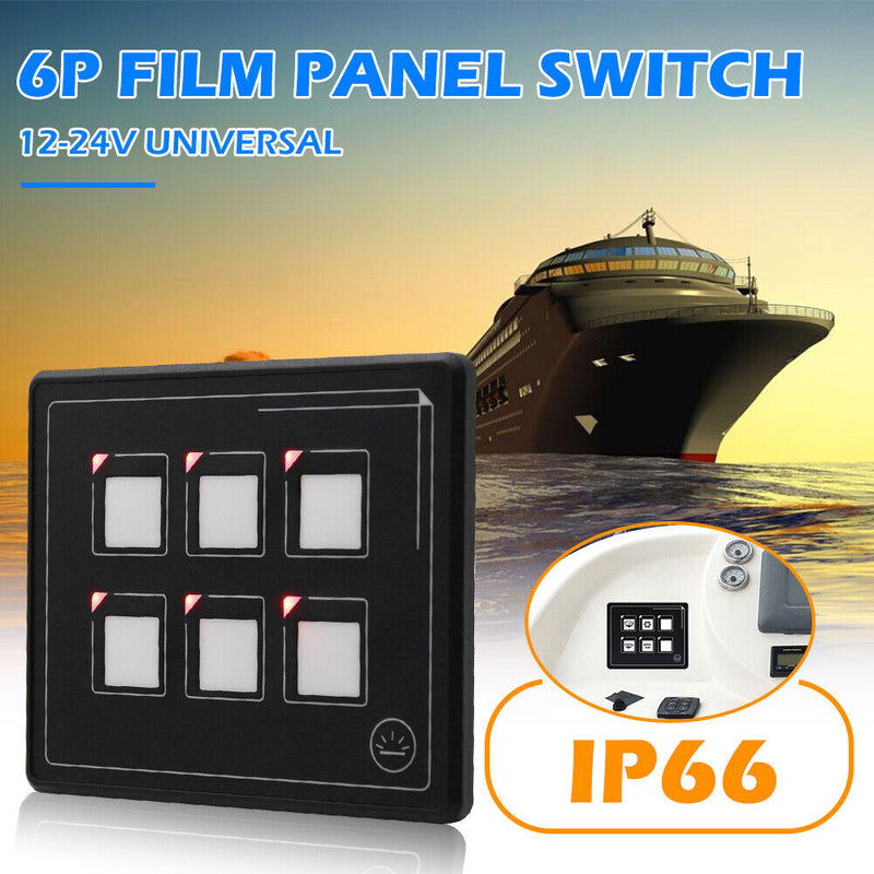 SP5106 Waterproof 6P LED Push Button Switch Panel Box Kit for Car RV Truck Newly